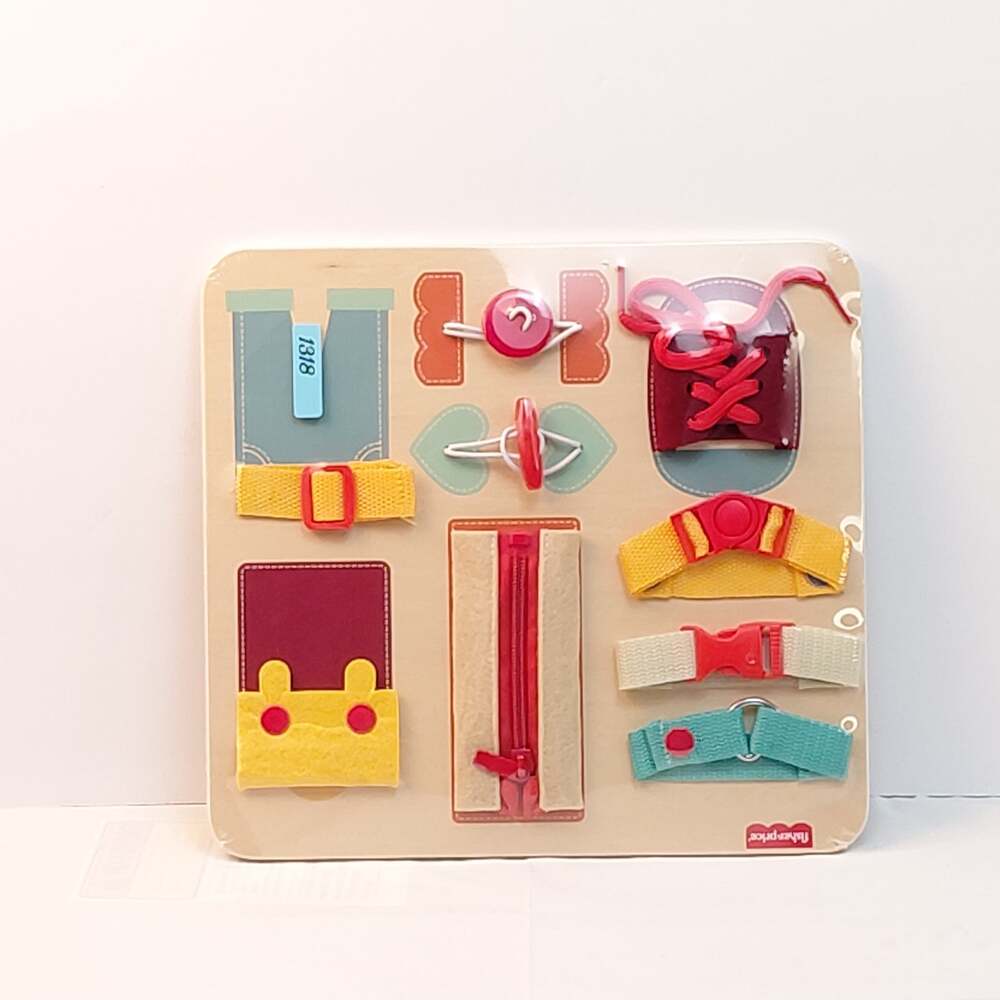 NWT Fisher-Price Wood Montessori Dressing Board Activity
